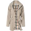 Image 1 : NEW LADIES MEDIUM SIZED LIGHT BROWN SPRING/FALL JACKET WITH CHECKERED INNER LINING, WATER RESISTANT 