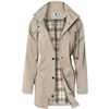 Image 1 : NEW LADIES MEDIUM SIZED LIGHT BROWN SPRING/FALL JACKET WITH CHECKERED INNER LINING, WATER RESISTANT 