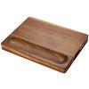 NEW LARGE ACACIA WOOD CUTTING BOARD, DOUBLE SIDED JUICE GROOVE, CRACKER/BREAD HOLDER, AMZ SES