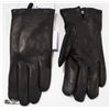 Image 1 : NEW PAIR OF MENS MED CALVIN KLEIN BLACK LEATHER GLOVES, LINED, HBC SES, MSRP $150
