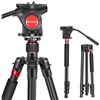 Image 1 : NEW REPACKED NEEWER 2 IN 1 ALUMINUM PROFESSIONAL LIGHTWEIGHT CAMERA TRIPOD MONOPOD, FLUID DRAG PAN H