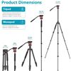 Image 2 : NEW REPACKED NEEWER 2 IN 1 ALUMINUM PROFESSIONAL LIGHTWEIGHT CAMERA TRIPOD MONOPOD, FLUID DRAG PAN H
