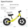 Image 2 : NEW ROBUD YELLOW BALANCE BIKE, ADJUSTABLE SADDLE HEIGHT, AMZ SES