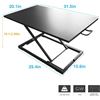 Image 2 : NEW BLACK STANDING DESK HEIGHT ADJUSTABLE CONVERTER, FULLY ASSEMBLED AND READY TO GO IN BOX, AMZ SES
