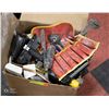 Image 1 : BOX OF ASSORTED SHOP TOOLS AND EQUIPMENT