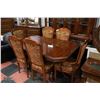 VINTAGE DINING TABLE W/ LEAF + 6 CHAIRS