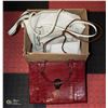 Image 1 : 4 ASSORTED PURSES & WALLETS WHITE PURSE, WHITE WALLET, RED FAUX LEATHER PURSE, BROWN FAUX LEATHER MI