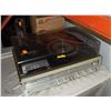 LLOYDS AM/FM 8 TRACK CASSETTE AND RECORD PLAYER. CRACKED TOP