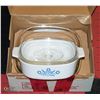 VINTAGE CORNINGWARE (IN ORIGINAL BOX) 1989 CORNINGWARE SAUCE PAN SET - INCLUDES:  2.5 L COVERED SHAL