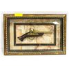 Image 1 : REPLICA BRITISH TOWER FLINT LOCK PISTOL IN FRAME DOUBLE BARREL