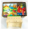 Image 1 : LOT OF MELISSA & DOUG WOODEN CHILDRENS TOYS MINI TOOL WORK TABLE + ACCESSORIES & WOODEN DINOSAUR PUZ