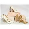 Image 1 : 3 PAIRS JUST FAB SHOES SIZE 9 DRESS SANDALS KATI NUDE NUBUCK, DRESS SANDALS KEIANA ROSEGOLD, PUMPS F