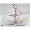 Image 1 : MIKASA 2 TIER TULIP SERVING TRAY SILK FLOWER PATTERN