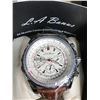 Image 2 : NEW MEN'S LA BANUS  CHRONOGRAPH WATCH, GRILL BEZEL, BROWN LEATHER STRAP