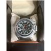 Image 2 : NEW MEN'S LA BANUS CAGED CROWN GUARD CHRONO WATCH, LEATHER STRAP