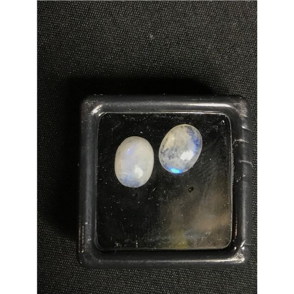 RAINBOW MOONSTONE 3.995 CT. APPROX. 9X7X4.5MM OVAL CABOCHONS - BRAZIL - UNTREATED