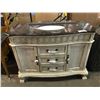 Image 2 : STONE TOP VANITY, BROKEN BACKSPLASH
