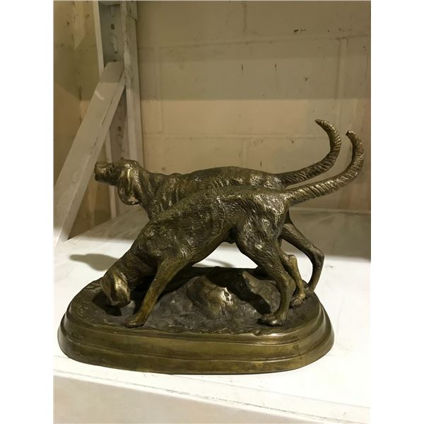 BRONZE FIGURE 2 DOGS