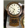 Image 1 : ANTIQUE INLAYED WOOD WALL CLOCK