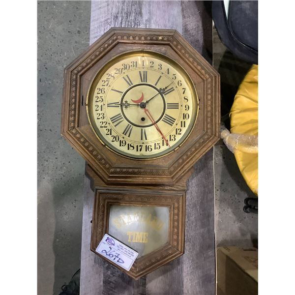 VINTAGE WALL CLOCK NO GLASS ON CLOCK FACE