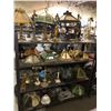 Image 1 : 4 SHELVES OF ASSORTED VINTAGE LAMPS, LAMP SHADES AND LAMP PARTS