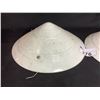 Image 2 : 2 MILK GLASS HANGING LIGHT FIXTURES