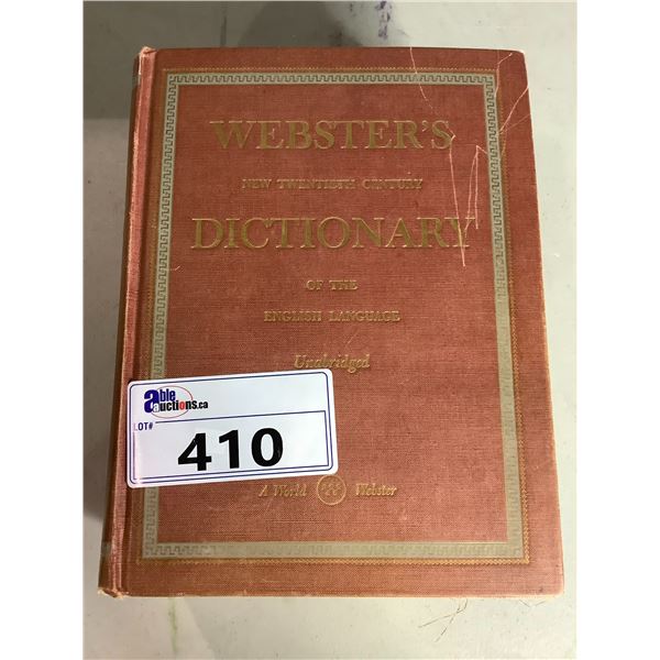 WEBSTER'S NEW TWENTIETH CENTURY DICTIONARY  OF THE ENGLISH LANGUAGE UNABRIDGED