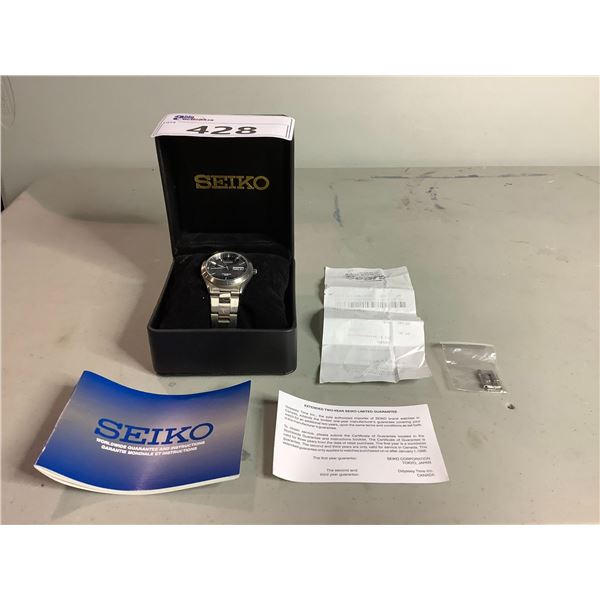 SEIKO TITANIUM WATCH 910740 WITH RECEIPT BOX AND EXTRA LINK RETAIL $341.60