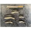 Image 1 : 5 GHURKA KUKRI KNIVES, MACHETE, AND BATON