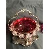 Image 2 : 2 HAND BLOWN CRANBERRY GLASS PIECES