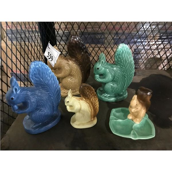 ASSORTED SYLVAC POTTERY SQUIRREL FIGURES