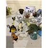 Image 2 : ASSORTED COLLECTABLES; CANDLE HOLDERS, FIGURINES, SMALL VASE AND MORE