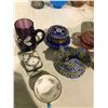 Image 2 : ASSORTED HAND PAINTED GLASS WARE, CHINA AND MORE
