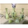 Image 1 : ASSORTED COLLECTABLES; JADEITE GLASS VASES AND FIGURES