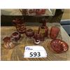 Image 2 : ASSORTED CRANBERRY GLASS COLLECTABLES, SOME HAND PAINTED