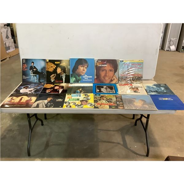 ASSORTED CLIFF RICHARD AND CLIFF RICHARDS AND THE SHADOWS VINYL RECORDS