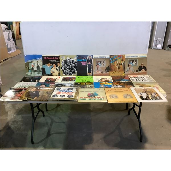 ASSORTED VINYL RECORDS INCLUDING "HAROLD AND THE HORNY TOAD", "FAMILY TOWERS", "THE GOONS UNCHAINED