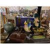 Image 2 : ASSORTED ITEMS INCLUDING; MILK GLASS LAMPSHADE, VINTAGE FLASHLIGHTS, BAROMETER, AND MUCH MORE