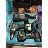 Image 2 : MAKITA DTD146 IMPACT DRIVER, DHP458 DRILL, 3 18V BATTERIES & CHARGER IN CASE