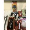 Image 2 : ASSORTED ITEMS INCLUDING; ACTRON PRESSURE GAUGE, SNAP-ON AIR TOOLS, DRILL BITS, MAC BATTERY &