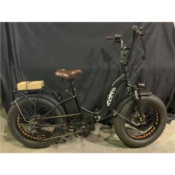 NEW NAKTO STEADY OX E-BIKE, 500 WATT, 48 VOLT, 10 AH, FOLDING FAT TIRE 20"X4", SHIMANO 6 SPEED,