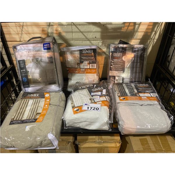 6 ASSORTED BLACK OUT CURTAINS