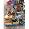 Image 2 : PALLET OF ASSORTED ITEMS INCLUDING; CYCLONE FEEDER, ASSORTED WIRE, SLEDGEHAMMER & MORE