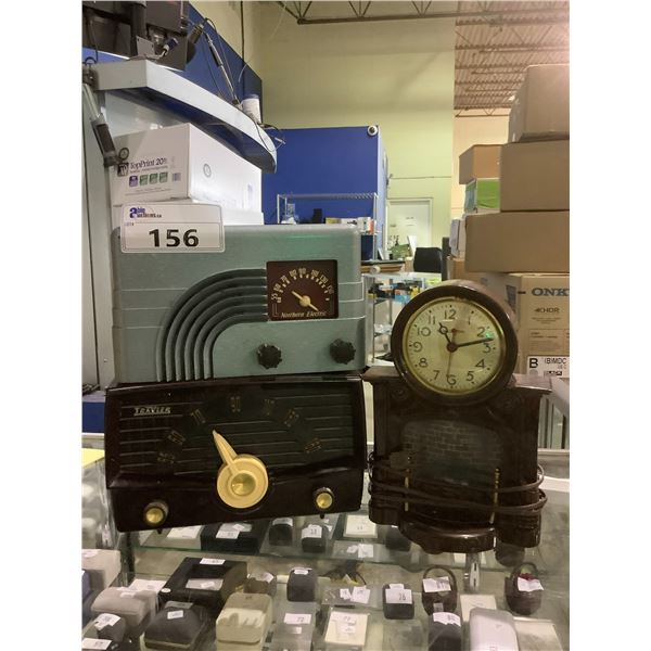 VINTAGE TRAV-LER RADIO CORPORATION SUPERHETERODYNE RECEIVER. TUBE RADIO. MODEL 56-38 AND