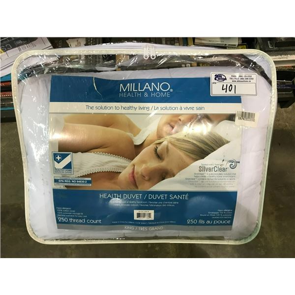 MILLANO HEALTH & HOME HEALTH DUVET SIZE KING