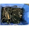 Image 3 : 2 BINS OF ASSORTED AUDIO CABLES INCLUDING; 3 PIN INSTRUMENT CABLES, GUITAR CABLES, POWER CABLES