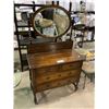 Image 1 : 4 DRAWER OAK BARLEY TWIST DRESSER WITH VANITY MIRROR 36X18X54"