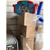 Image 2 : PALLET OF STORAGE LOCKER CONTENTS INCLUDING; KIDS HOOP, ASSORTED CLOTHING, WHICKER BASKET & MORE