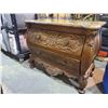 Image 2 : 2 DRAWER CARVED MARBLE TOP SIDE BOARD