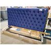 Image 2 : BLUE VELVET KING SIZED GAS LIFT BED FRAME